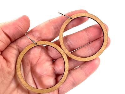 Lightweight|Round|Wood| Dangle |Earrings|Gifts for her – Trumm & Co LLC
