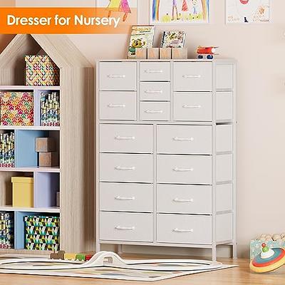 Furnulem White Dresser, Tall Storage Tower Standing Organizer with