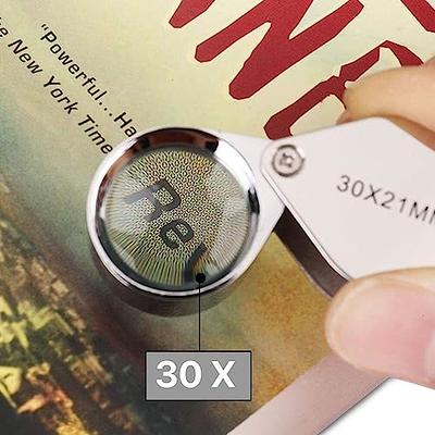 Pocket Folding Magnifying Glass 30X 26MM Jewelry Eye Loupe Hand Lens  Magnifier for Gemstone Jewelry Coin Stamp - Yahoo Shopping