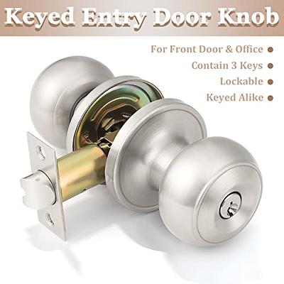 10 Pack Satin Brass Finish Flat Lever(Keyed Alike) Keyed Entry