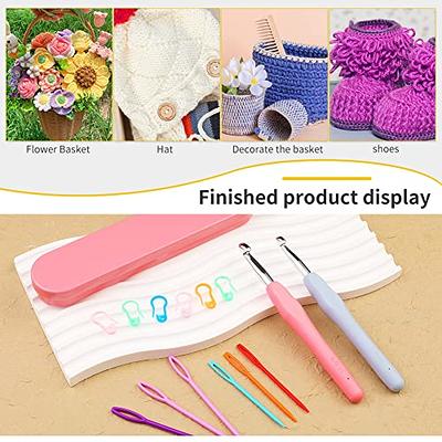 9 Pieces Crochet Hooks Ergonomic Ergonomic Crochet Hooks Set Soft Grip  Handle Knitting Needles Craft Making Tool for Hands Size B to J 2.0mm-6.0mm