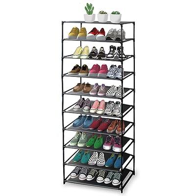 Nroech Expandable Shoe Rack Storage Organizer-Adjustable 2 Tier Wood and Metal  Shoe Shelf Heavy Duty Free Standing Shoe Rack for Closet Bedroom Entryway  (Black) in 2023