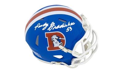 Shannon Sharpe Autographed Denver Broncos Lunar Mini Helmet