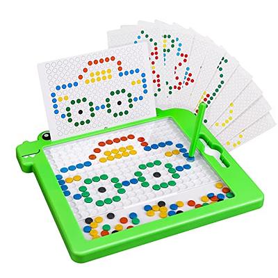 Magnetic Drawing Board for Toddlers &Kids Ages 4-8, Large Magnetic Dot Art  Board with Two Pens and Beads, Doodle Board Montessori Educational