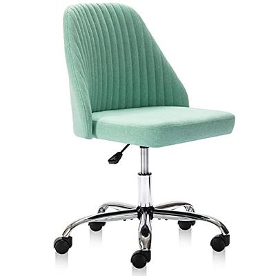 LEAGOO Mid-Back Home Office Desk Chair No Wheels, PU Padded