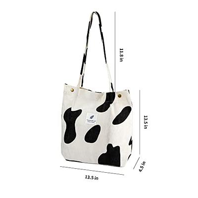 Cute Tote Bags Canvas Tote Bag for Women Aesthetic Reusable Grocery Shopping Bags Book Tote Bag Beach Bags, Women's, Size: One size, Cows