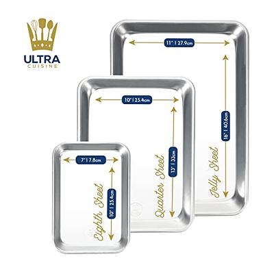 3-Pack Aluminum Baking Sheets by Ultra Cuisine - Baking Pan Cookie Sheet -  Cookie Sheets for Baking Nonstick Set - Baking Pan Set - Cookie Baking