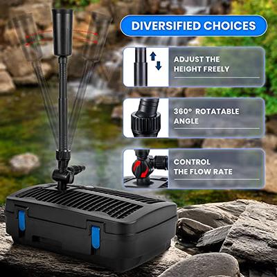 VEVOR Pond Aeration Kit, 2 Outlets Pond Aerator for Up to 1000 Gallons, 5 W All-in-One Pond Air Pump Kit with Air Stones, Check