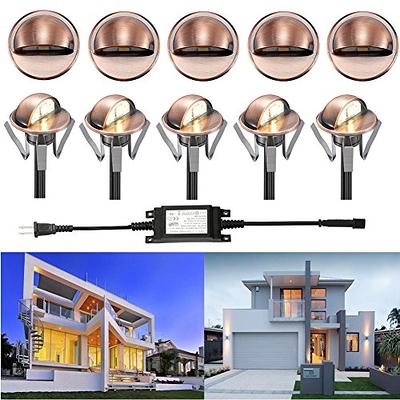 FVTLED Pack of 10 Low Voltage LED Deck Lights Outdoor Step Stair Lights  D35MM 12V IP65 Waterproof Warm White Landscape Deck Lighting for Garden  Yard