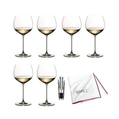 Riedel Vinum Martini Glasses (Set of 4) with Wine Pourer and Polishing Cloth