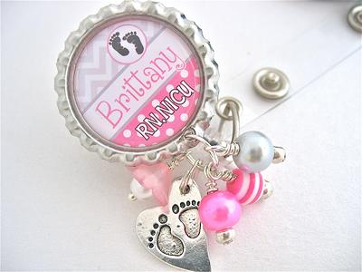 Pink RN Badge Reel, Personalized Badge Reel for RN, Nurse Badge