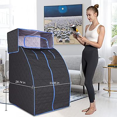 Smartmak Portable Steam Sauna Kit, Include Tent with Hat and 2L Steamer - Black