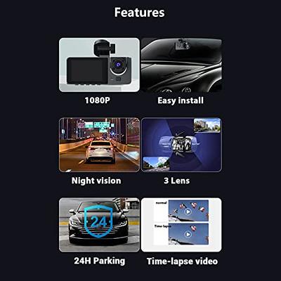 LAMTTO Dual Dash Cam Front and Inside 1080P Dash Camera for Cars IR Night  Vision Car