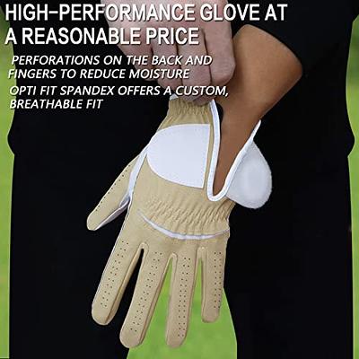 FINGER TEN Golf Gloves Men Left Hand Rain Grip Value 3 Pack, All