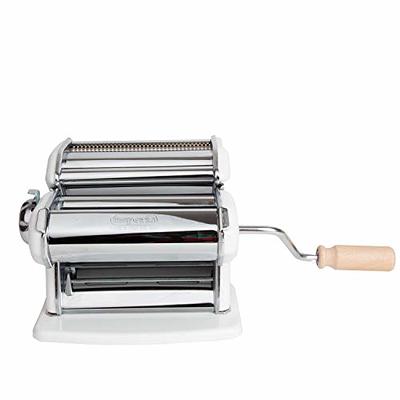 NEWTRY Electric Pasta Maker Noodle Maker Pasta Making Machine Dough Roller  Cutter Thickness Adjustable Stainless Steel US 110V for Family Use 2 Blades