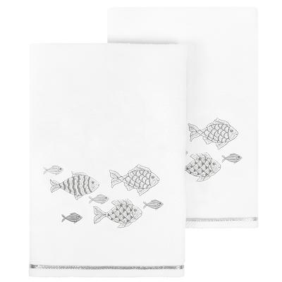 White Hotel Collection Embroidery Line Cotton Bath Towels set of 1 600 GSM  