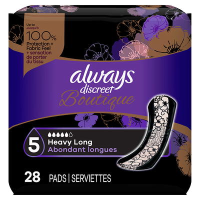 Always Discreet Incontinence Pads for Women, Moderate, Long - 54