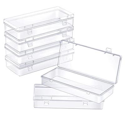 ZORRITA 6 Pack Small Plastic Storage Containers with Hinged Lids