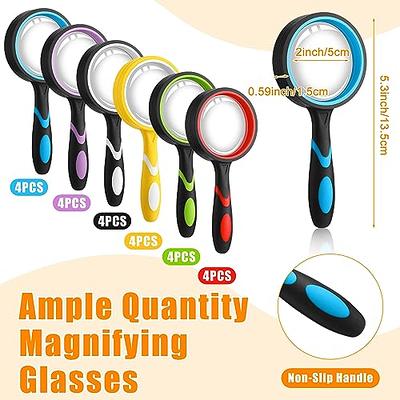 3 Pack 10x Magnifier Magnifying Glass For Kids Reading, Non-slip