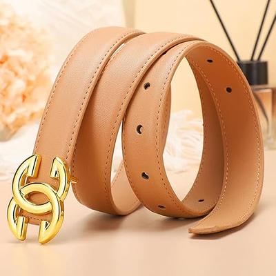 FRO4S Fashion Double G Buckle Leather Women's Belts Stylish and Trendy  Ladies Designer Belt for Gift (Khaki, Suit Waist Size 33-37) - Yahoo  Shopping