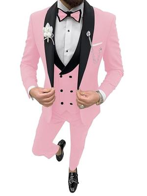 Wangyue Mens Suit 3 Piece Slim Fit Suit Double Breasted Suit Men Wedding  Prom Suits for Men