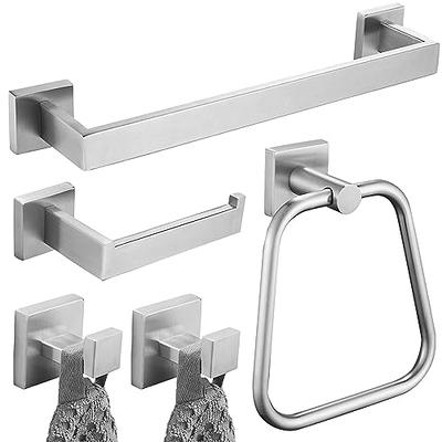 Bathroom Hardware Set, 7 Pieces Bathroom Accessories Set Includes 24 Towel  Bar, Toilet Paper Holder, Towel Ring, Robe Hook, Brushed Nickel & Stainless  Steel, Wall Mounted Bathroom Towel Rack Set 