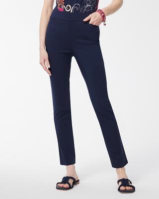 Women's Brigitte Basic Slit Ankle Pants in Dark Blue size 14P