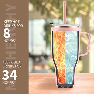 40 OZ Insulated tumbler with straw, Double Vacuum Stainless Steel