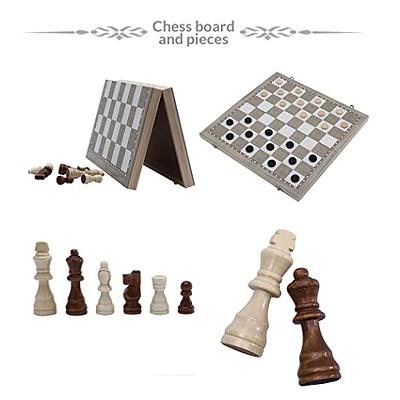  Fun+1 Toys! Wooden Chess Set for Adults and Kids, 15 Portable Chess  Board Set with Chess Pieces & Drawstring Bag : Toys & Games