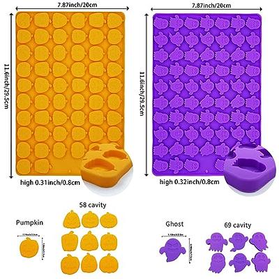 Halloween Candy Mold, 4 Pack Chocolate Molds Silicone Molds with Pumpkin,  Ghost,Halloween Mold for Making Chocolate/Biscuit/Gummy/Cookie/Jelly