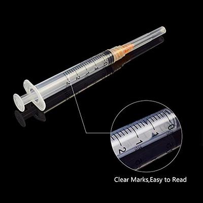 2.5ml Disposable Luer Lock Syringes with 25G 1 Inch Needle Individual  Package - Pack of 100
