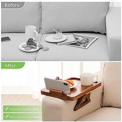 Sofa Tray, Sofa Armrest Clip Table Tray, Couch Arm Table For Wide  Couches, Food Trays For Eating On Couch Armchair Organizer Tray, Portable  Foldable