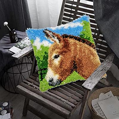 Animal latch hook canvas cute dog DIY Latch Hook Rug Kit 3D Segment  Embroidery Pillow Wool Cross Stitch Carpet Set Crafts Gift