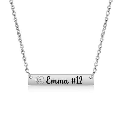 Personalized Engravable Silver Basketball Pendant Necklace Your Number Name  | eBay