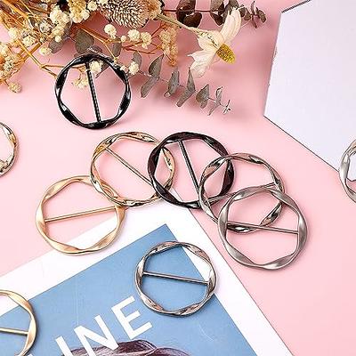 9 PCS Silk Scarf Ring Clip Shirt Ties Clips for Women Silk Scarf Clip  T-Shirt Shirt Clip Scarf Rings and Slides Knot Ring Holder Metal Circle  Buckle