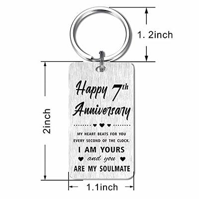 Amazon.com: YODOCAMP Happy 7th Anniversary Card for Husband From Wife, 7  Years Wedding Card Gifts for Him, Romantic Gifts Engraved Metal Wallet  Insert 7 Year Anniversary Wedding Decorations for Men Women :