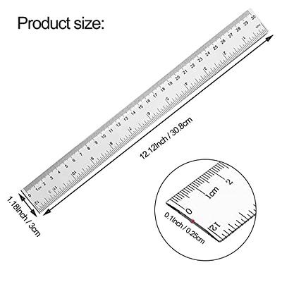 Rulers 12 inch, Pack of 3, Clear Ruler, Plastic Ruler, Drafting Tools, Rulers for Kids, Measuring Tools, Ruler Set, Ruler Inches and Centimeters