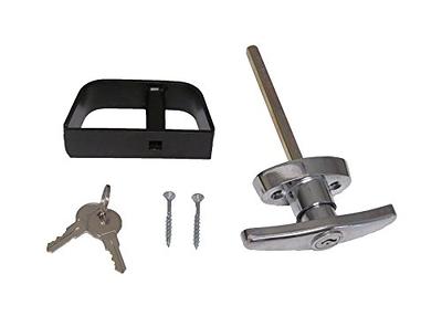 SKYSEN Shed Door Lock Latch, Shed Door T Handle Lock, 5-1/2 Steam- 2 Keys-  Shed Door Hardware- Black(Shed Lock-1)