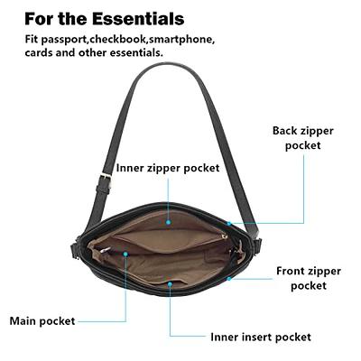 KL928 Women's Large Crossbody Purses Multi Pockets PU Leather Handbags  Backpack Back to School