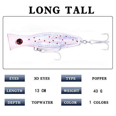 Popper Fishing Lure, JAZALIC Topwater Popper Lures 3D Eyes Fishing  Accessories for Saltwater Surface Casting and Freshwater Surface Fishing,  Gt Tuna Kingfish Large Predator Fish (White) - Yahoo Shopping