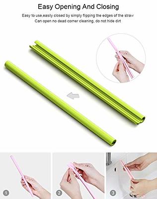 Eco Safe 8 in 1 Silicon Reusable Straws for Hot-Cold Drinks