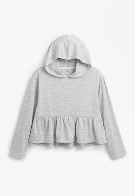 Maurices Girls Peplum Hoodie Gray Size S 9 Yahoo Shopping