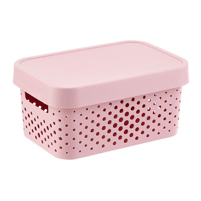 Curver Small Infinity Box w/ Lid Soft Pink, 10-1/4 x 7 x 4-7/8 H | The Container Store