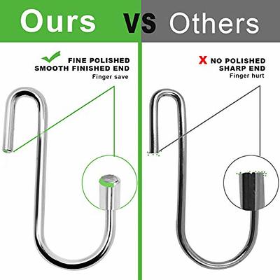 10 Pcs S Hooks for Hanging, 3.07 Inch Heavy Duty Stainless Steel S Shaped S  Hook