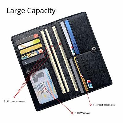 Fependu Slim Wallet for Women Thin Womens Card Holder RFID Blocking Genuine  Leather Small Wallets