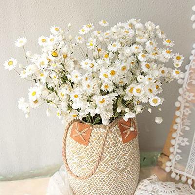 Dried Daisy Flowers Bouquet,Natural Dry White Flowers, Artificial  Sunflowers,Daisies Arrangements for Farmhouse Vase Party Decor