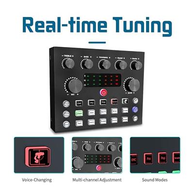 Podcast Equipment Bundle for 2 - Audio Interface-All-In-One Dj Equipment  with Condenser Microphone for Podcast Recording Gaming