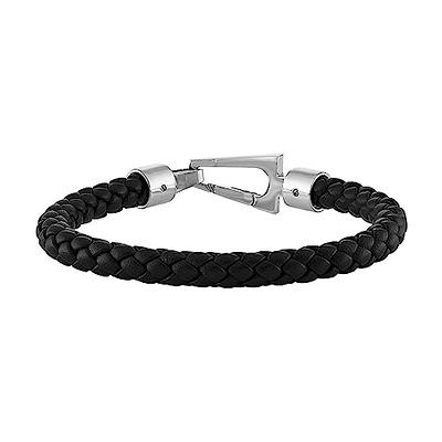 Speroto Mens Bracelets,Leather and Steel Bracelets, Chain Bracelets with  Magnetic Clasp,Steel Bracelets for Men