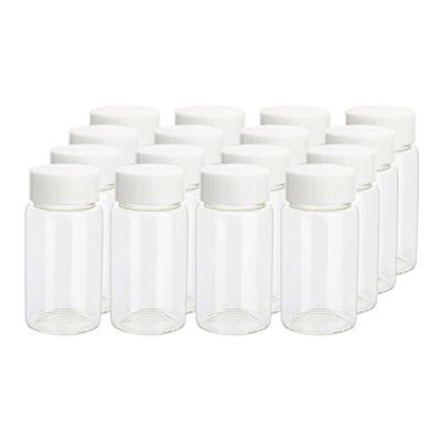 Csfglassbottles 16pcs 25ml Clear Small Glass Vials with White