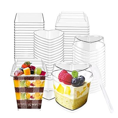 Rocutus Dessert Cups Clear Plastic Cups,50 Pack Dessert Cups Clear Plastic  Cups with Dome Lids,Party Cups Fruit Cups Snack Bowls for Iced Cold Drinks  Ice Cream Cupcake Parfait (5 OZ) - Yahoo